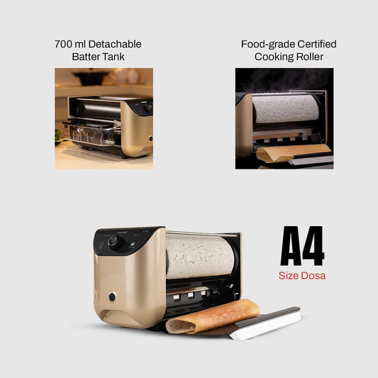 EVOCHEF EC Flip Automatic Dosa Maker – 1-Minute Dosa | Touch Control | Compact & Easy to Use -White