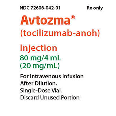 Avtozma (Tocilizumab-anoh) Injection 80 mg/4 mL (20 mg/mL) Single-dose Vial **Cold Ship (RX)