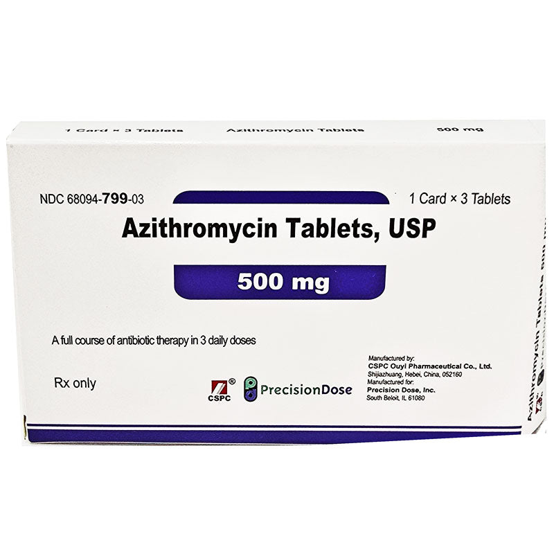 Azithromycin 500mg Tablets 1 Card x 3-Pack (Rx)