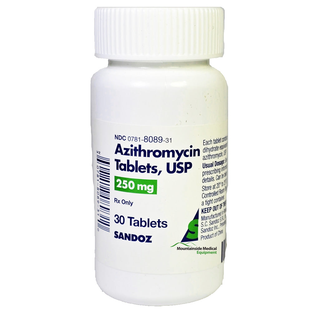 Azithromycin 250 mg Tablets (Generic Z Pack) Antibiotic for Infections, 30 Count (Rx)