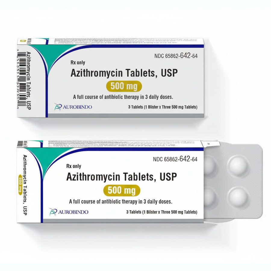 Azithromycin 500mg Tablets Antibiotic 3-Pack (Rx)