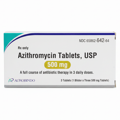 Azithromycin 500mg Tablets Antibiotic 3-Pack (Rx)