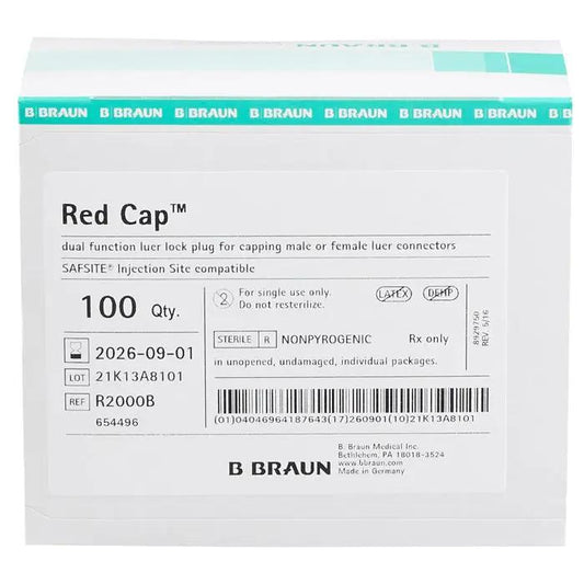 B Braun Red Caps, Replacement Caps for IV Administration Sets
