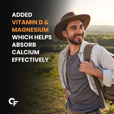 Carbamide Forte Calcium & Vitamin D3 Tablets | Calcium Magnesium Zinc - Bone Health & Joint Support - 120 Tablets