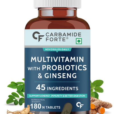 Carbamide Forte Multivitamin Tablet For Men | Multi vitamin for Men with Ginseng | Multivitamin for Men With Probiotics For Immunity & Energy | Multivitamin Men with Zinc, Multivitamins, Multiminerals - 180 Veg Tablets
