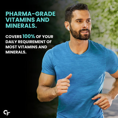 Carbamide Forte Multivitamin Tablet For Men | Multi vitamin for Men with Ginseng | Multivitamin for Men With Probiotics For Immunity & Energy | Multivitamin Men with Zinc, Multivitamins, Multiminerals - 180 Veg Tablets