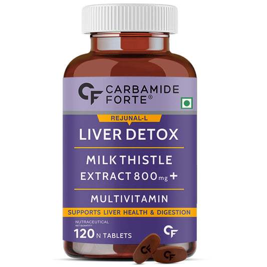 Carbamide Forte Liver Detox Supplement | Milk Thistle Tablets for Fatty Liver Detox | Liver Support | 120 Veg Liver Detox Tablets