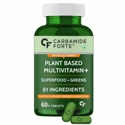 Carbamide Forte Plant Based Multivitamin Tablets with 81 Ingredients for Men & Women | Multivitamin for Men & Women - 60 Veg Tablets