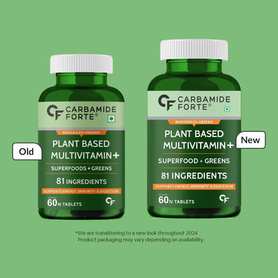 Carbamide Forte Plant Based Multivitamin Tablets with 81 Ingredients for Men & Women | Multivitamin for Men & Women - 60 Veg Tablets