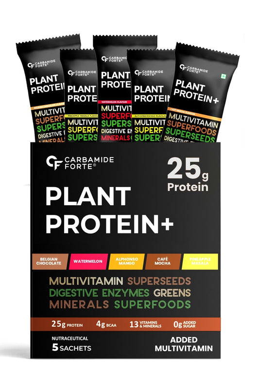 Carbamide Forte Plant Protein Powder - Plant Based Protein Powder | Pea Protein Powder | Plant Protein powder for men | 5 Flavors Plant Protein - Pack Of 5