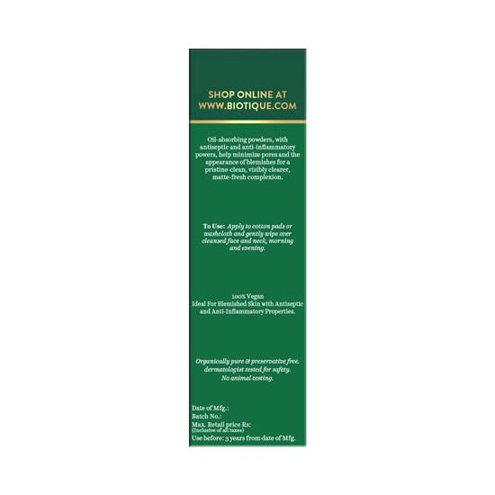 Biotique Bio Advanced Organics-Tea Tree Skin Clearing Mattifying Facial Toner - 120 ml