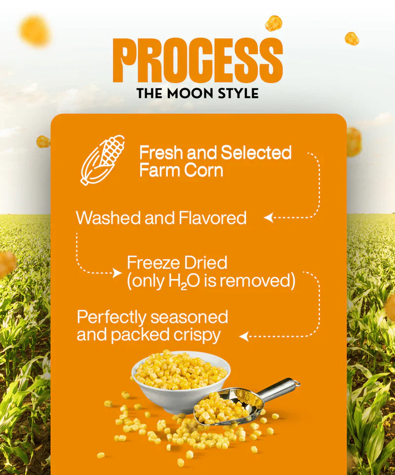 Moon Freeze Dried Crispy Corn Smokey BBQ | ( Pack Of 3 ) 20 gms each