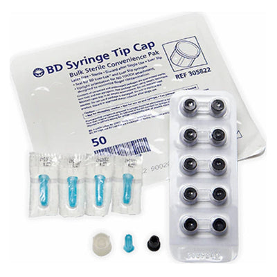 BD Syringe Tip Caps - Sterile Luer Syringe Tip Cap Tray (10 Pack)