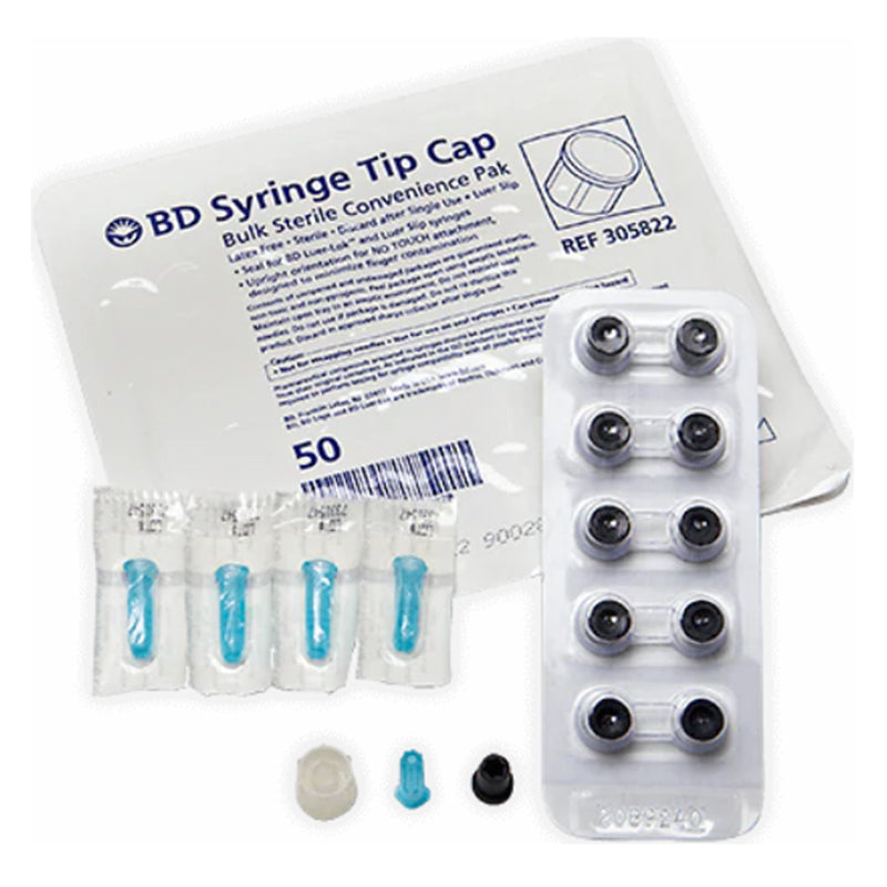 BD Syringe Tip Caps - Sterile Luer Syringe Tip Cap Tray (10 Pack)