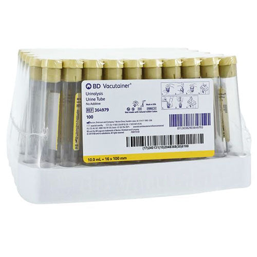 BD 364979 Vacutainer Plus Urinalysis Tubes 16 x 100mm, 10.0 mL, 1000/Case
