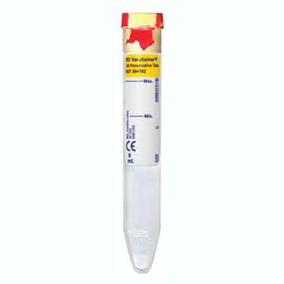 BD 364992 Vacutainer Urinalysis Conical Preservative Tubes 16 x 100mm, 8.0 mL, 100/box