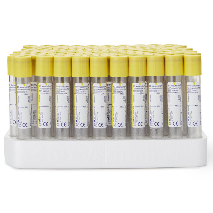 BD 365017 Vacutainer Plus Urinalysis Tubes 16 x 100mm, 8.0 mL, 100/box