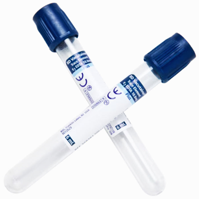 BD Vacutainer SPC Plus 6 mL Blood Collection Tubes for Trace Element Testing 13mm x 100mm, 100/box