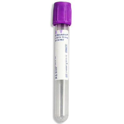 EDTA Blood Collection Tubes BD Vacutainer 6 mL with Hemogard Closure 13mm x 100mm, 100/box