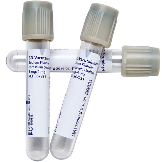 BD Vacutainer Fluoride Blood Collection Tubes 2 mL with Hemogard Closure 13mm x 75mm, 100/box