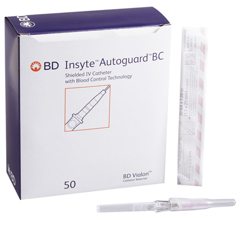 BD 22 Gauge x 1 inch Insyte IV Catheter Needle with Blood Control Blue (Each)