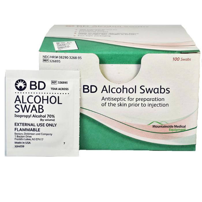 BD Alcohol Swab Prep Pads 100/Box