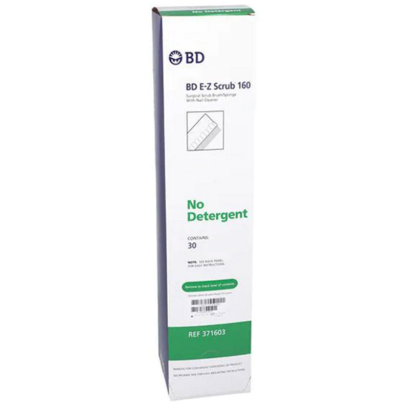 BD 371603 E-Z 160 Surgical Scrub Brush with Sponge & Nail Cleaner, No Detergent 30 Per Box