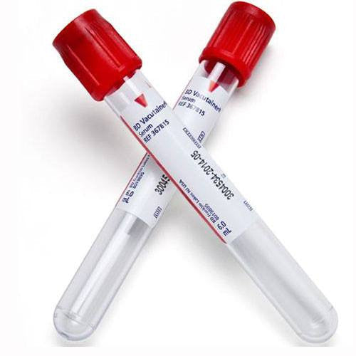 Serum Blood Collection Tubes BD 367812 Vacutainer Plus with Clot Activator 13 X 75mm 4 mL, Red