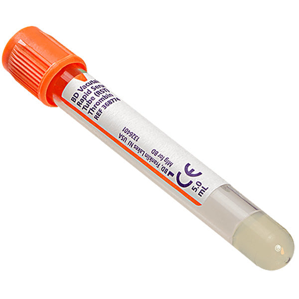BD Vacutainer Rapid Serum Tubes (RST) Blood Collection Tubes 8 mL 13mm x 100mm, 100/box