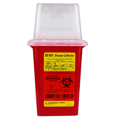 BD 1.5 Quart Sharps Container Red with Dual Access
