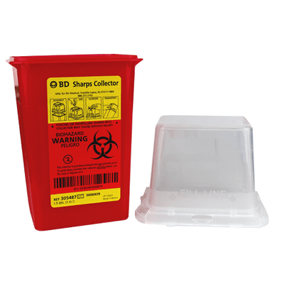 BD 1.5 Quart Sharps Container Red with Dual Access