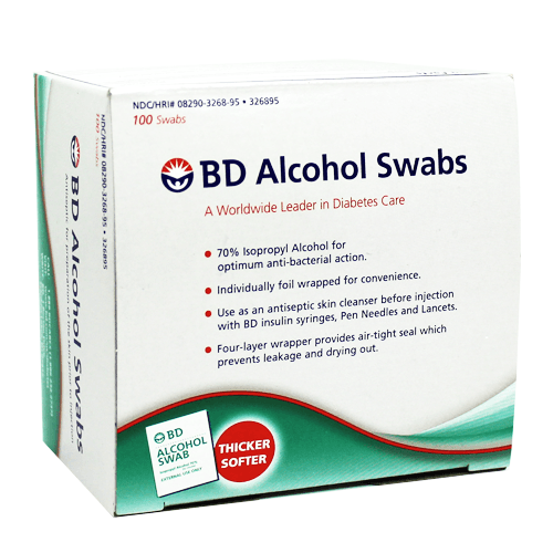 BD Alcohol Swab Prep Pads 100/Box