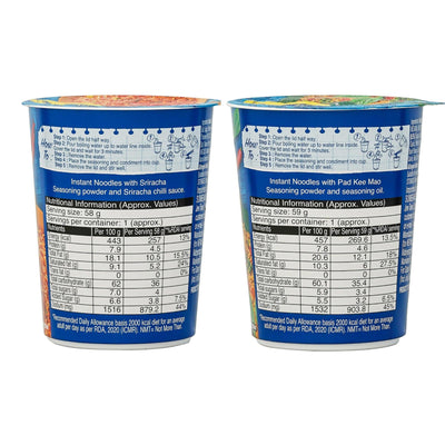 Sriracha Chilli & Spicy Holy Basil Instant Cup Noodle Combo – Pack of 4