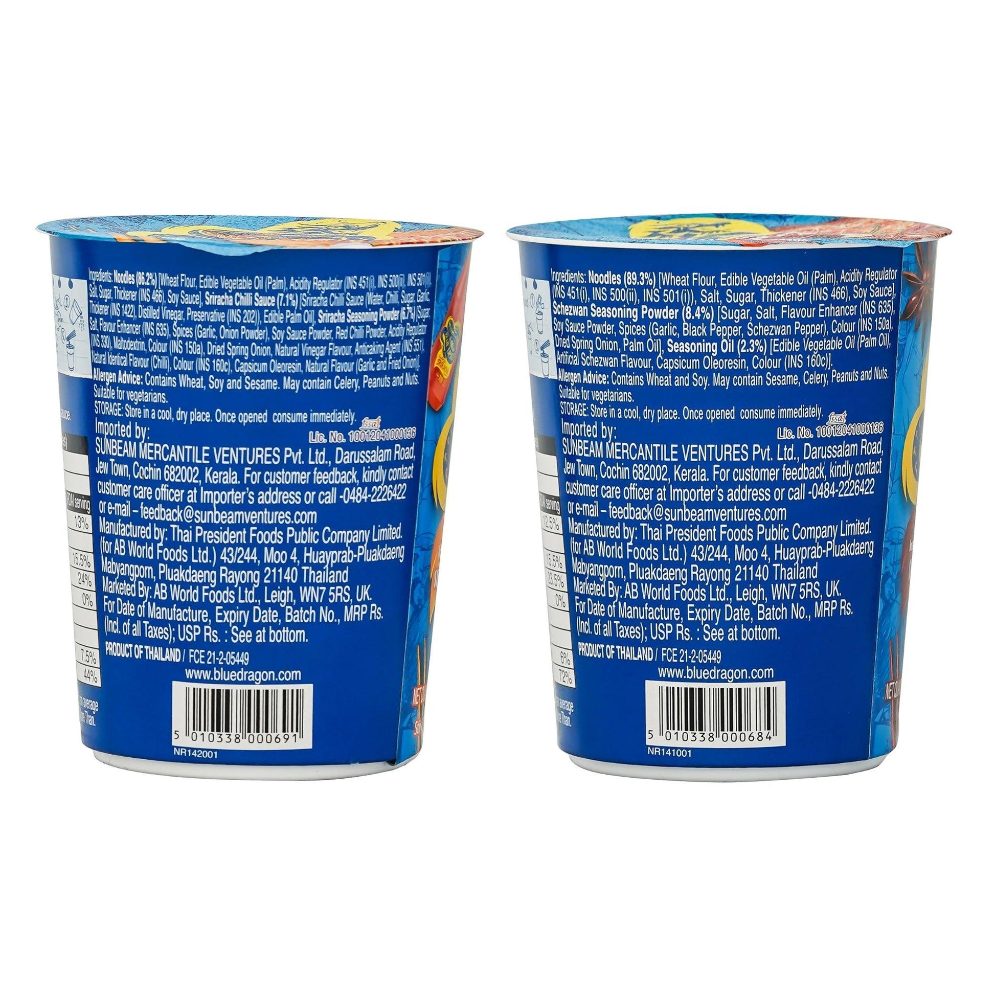 Sriracha Chilli & Spicy Schezwan Instant Cup Noodle Combo – Pack of 6