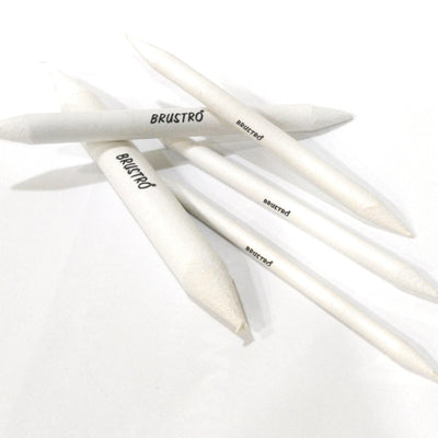 BRUSTRO Blending Stump | Set of 5 | White | Both End Pointed, Ideal for Students, Artist, Charcoal, Sketch, Drawing Tools, Smooth Blending , Mixing &Shading