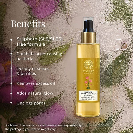 Delicate Facial Cleanser / Face wash Kashmiri Saffron & Neem - 130ml