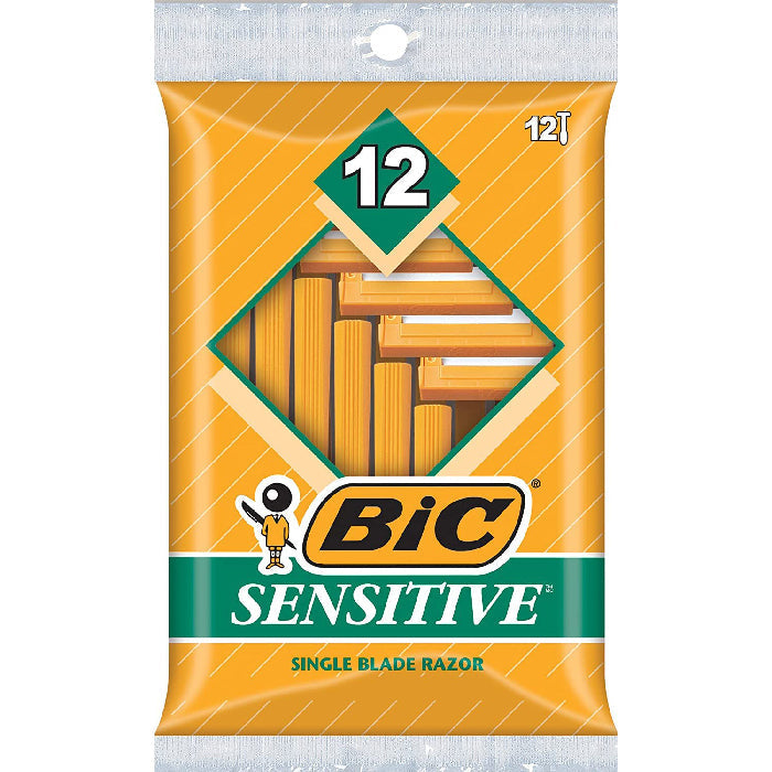 BIC Sensitive Skin Disposable Razors Single-Blade 12 Pack