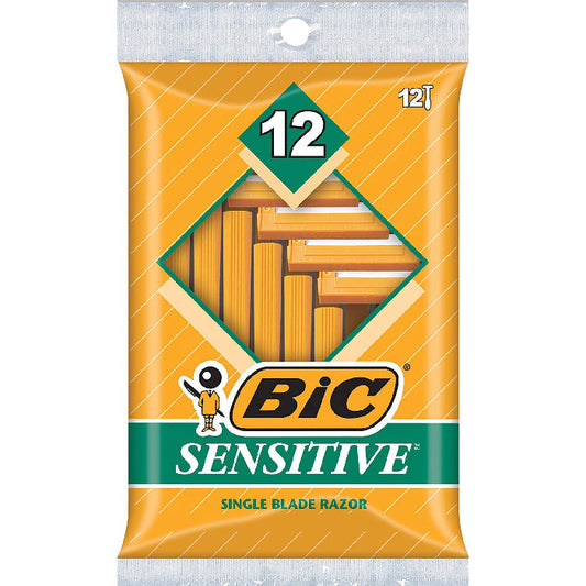 BIC Sensitive Skin Disposable Razors Single-Blade 12 Pack