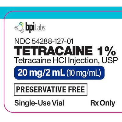 Tetracaine HCL 1% Injection 10 mg for Prolonged Spinal Anesthesia, Single-dose 2 mL x 10/Box (Rx) * Refrigerated*