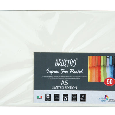 Brustro Artist's Pastel Papers, A5 Size, 160 GSM, Assorted Soft, 50 Sheets