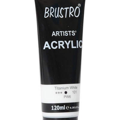 BRUSTRO Artists Acrylic 120ml Titanium White (Pack of 2)