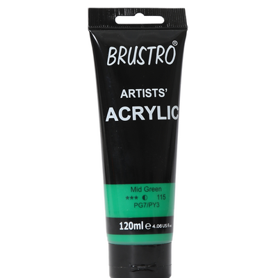Brustro Arists' Acrylic 120ml Mid Green