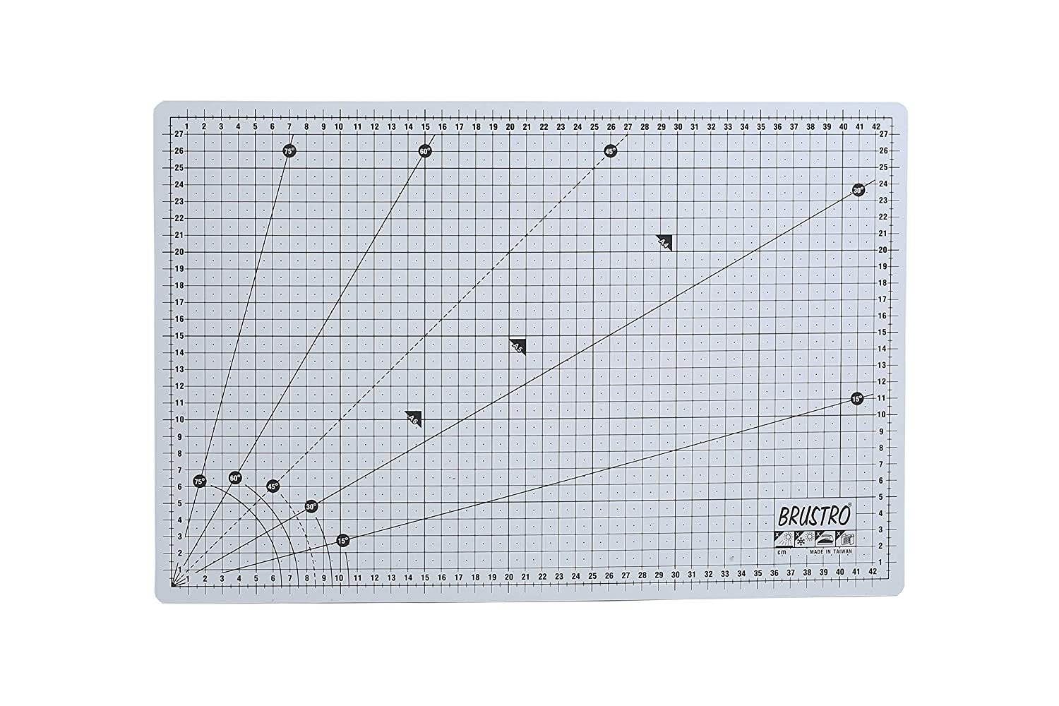 BRUSTRO A3 Double Sided Self Healing Eco Friendly 5 Layers Cutting Mat Metric/Imperial 45cm x 30cm Black
