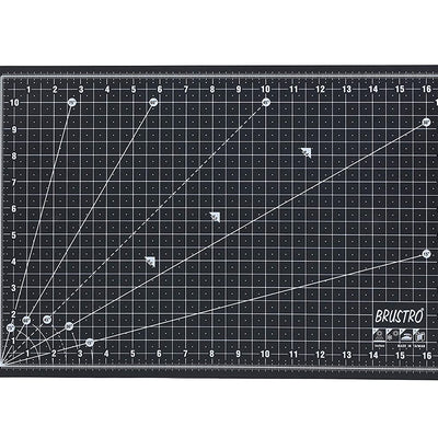 BRUSTRO A3 Double Sided Self Healing Eco Friendly 5 Layers Cutting Mat Metric/Imperial 45cm x 30cm Black