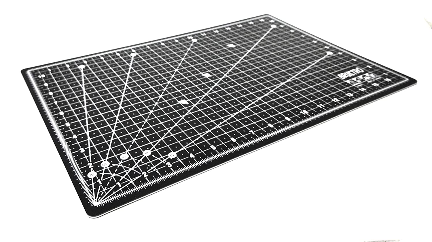 BRUSTRO A3 Double Sided Self Healing Eco Friendly 5 Layers Cutting Mat Metric/Imperial 45cm x 30cm Black
