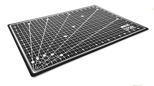 BRUSTRO A3 Double Sided Self Healing Eco Friendly 5 Layers Cutting Mat Metric/Imperial 45cm x 30cm Black