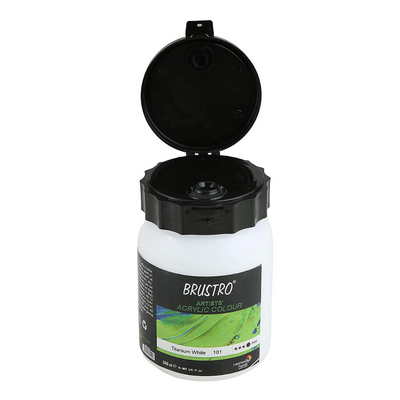 BRUSTRO Artists Acrylic Titanium Colour (500ml, White).