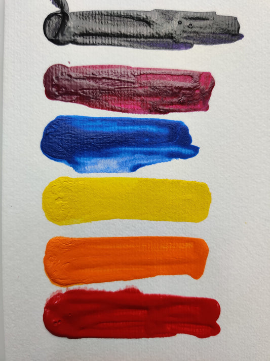 Brustro Professional Artists’ Fluid Acrylic 20 ml High Chroma (Pack of 6) (Cadmium Orange, Cadmium Yellow Medium, Cadmium Red Medium, Cobalt Blue, Dioxazine Purple, Magenta Quinh Violet, 20 ml)