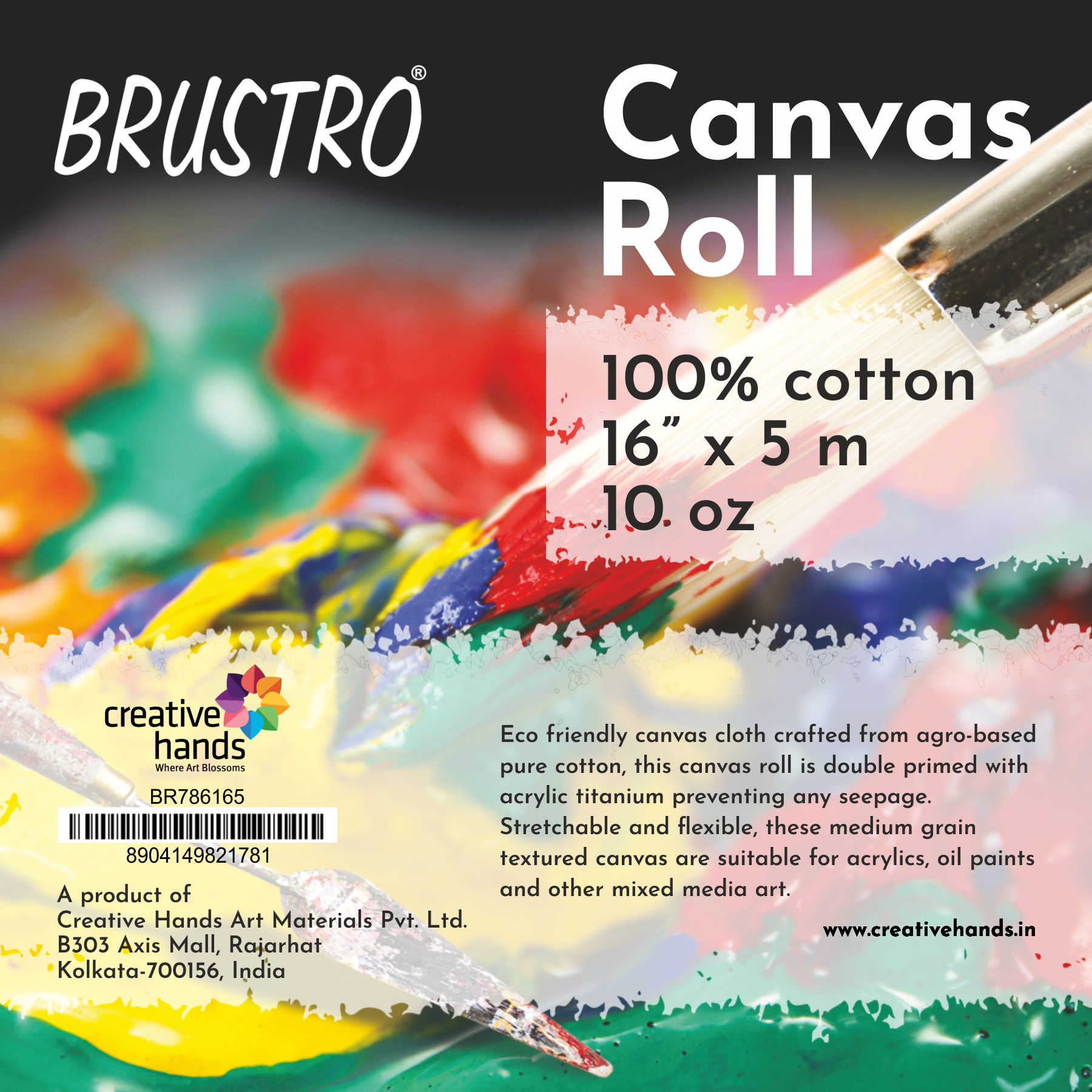 Brustro Cotton Canvas Rolls 786 16" X 5 mtr
