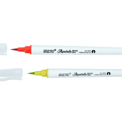 BRUSTRO Aquarelle Brush Pen | Set of 24 | Refillable, Art Markers for Students, Adults, Colouring Pens, Colors, Art Supplies, Paint, Pastel, Doodling, Marker, Drawing, Calligraphy